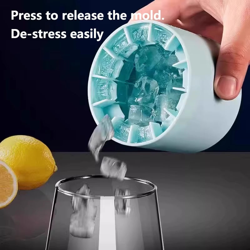Silicone Ice Cube Mold Round Ice Bucket