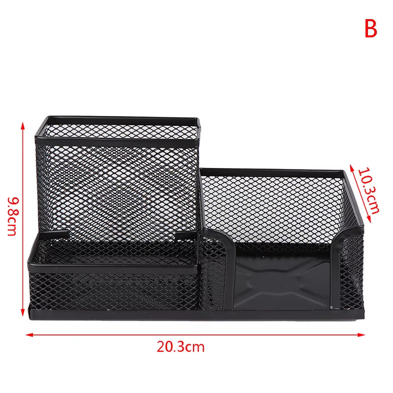 Desk Stationery Organizer Creative Metal Pen Holder Pencil File Storage Rack Storage Box Office Accessories Desktop Ornament