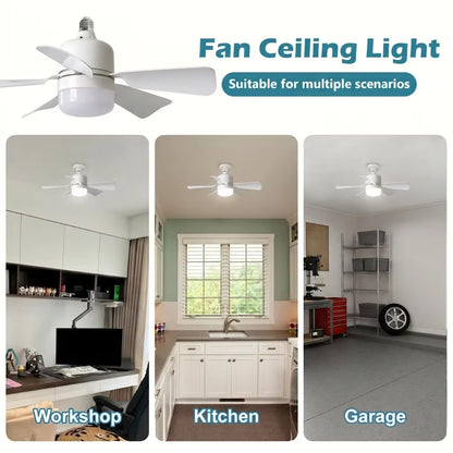 1 Pack 30W Ceiling Fan Lights with Remote Control Dimming LED Fan Light E27 Base Suitable for Living Room Kitchen Study Garage